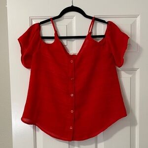 Red Summer Top with cute stripe detailing